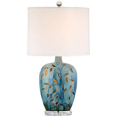 360 Lighting Devan 24 1/2" Blue Ceramic Night Light Lamp With Dimmer