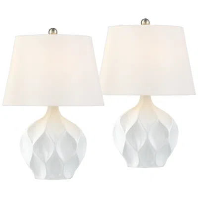 360 Lighting Dobbs 22 1/2" White Ceramic Modern Table Lamps Set Of 2