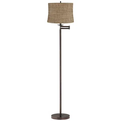 360 Lighting Dortmund 62 1/2" Bronze Swing Arm Floor Lamp
