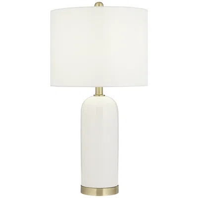 360 Lighting Draper 26" Gold And White Modern Ceramic Table Lamp