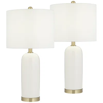 360 Lighting Draper 26" High Modern White Ceramic Table Lamps Set Of 2