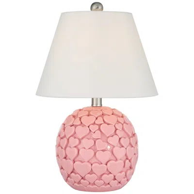 360 Lighting Dreamglow Lovebug 17 1/4" High Pink Hearts Ceramic Table Lamp