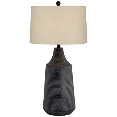 360 Lighting Dune 30" Black Finish Hammered Jar Table Lamp