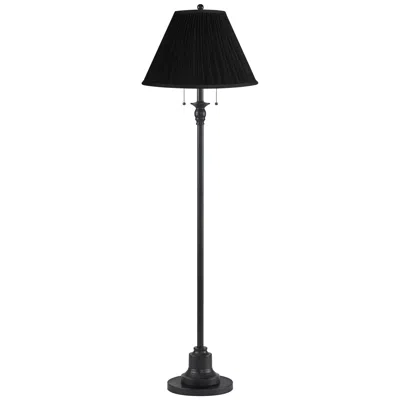 360 Lighting Dyna 58" High Black And Black Pleated Shade 2-light Floor Lamp