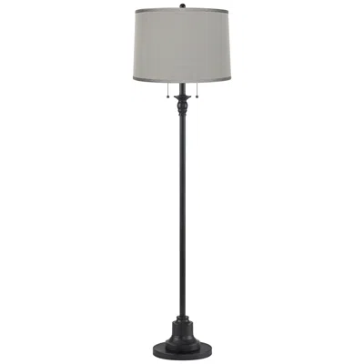 360 Lighting Dyna 58" High Black And Platinum Gray Shade 2-light Floor Lamp In Multi