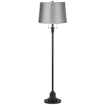 360 Lighting Dyna 58" High Black And Satin Gray Shade 2-light Floor Lamp