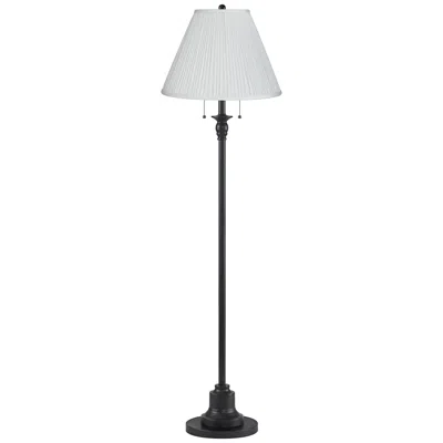 360 Lighting Dyna 58" High Black And White Pleated Shade 2-light Floor Lamp
