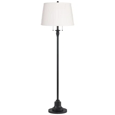 360 Lighting Dyna 58" High Pleated Shade Black 2-light Floor Lamp
