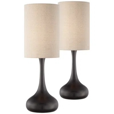 360 Lighting Espresso Bronze 24 1/2" Droplet Table Lamps Set Of 2