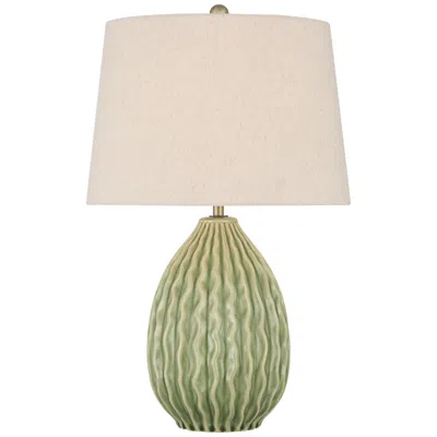 360 Lighting Eugene 20 1/4" High Wavy Green Ceramic Gourd Accent Table Lamp