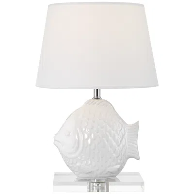 360 Lighting Finely 13 1/2" High Tropical Fish White Ceramic Lamp