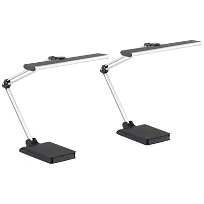 360 Lighting Flynn Black Silver Adjustable Led Usb Desk Lamps Set Of 2
