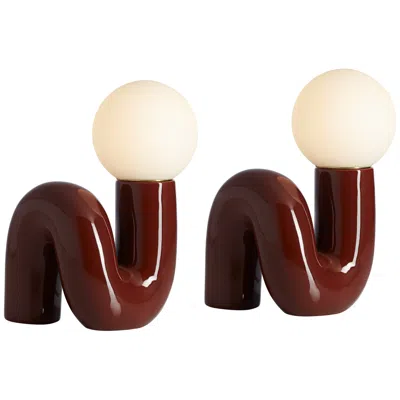 360 Lighting Fondant 11 1/2" High Chocolate Brown Accent Lamp Set Of 2
