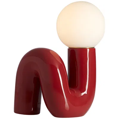 360 Lighting Fondant 11 3/4" High Velvet Red Accent Lamp