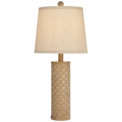360 Lighting Gisele 24" High Gold Wash Lattice Column Table Lamp