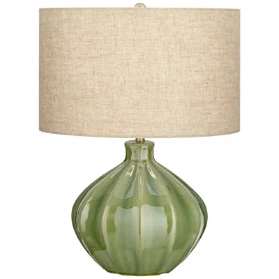 360 Lighting Gordy 20 1/2" Modern Green Ceramic Lamp With Usb Dimmer