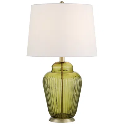 360 Lighting Grimmia 24" High Moss Green Glass Table Lamp With Dimmer