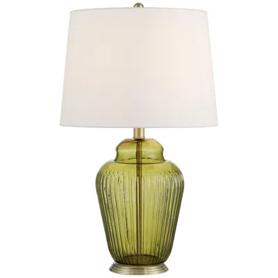 360 Lighting Grimmia 24" High Moss Green Vintage Glass Table Lamp