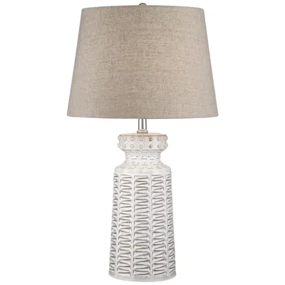 360 Lighting Helene 26" Cream White Ceramic Table Lamp With Dimmer