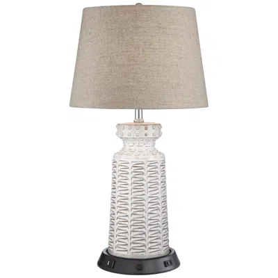 360 Lighting Helene Ceramic Table Lamp With Dimmable Usb Workstation Base