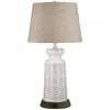 360 Lighting Helene White Ceramic Table Lamp With Usb Workstation Base