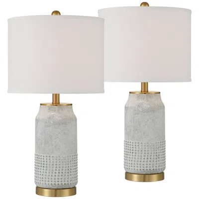 360 Lighting Holly 24 3/4" Gold And Gray-green Ceramic Modern Lamps Set Of 2