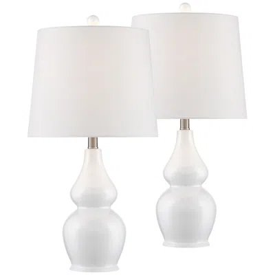 360 Lighting Jane 25" High White Ceramic Lamps Set Of 2 With Dimmers