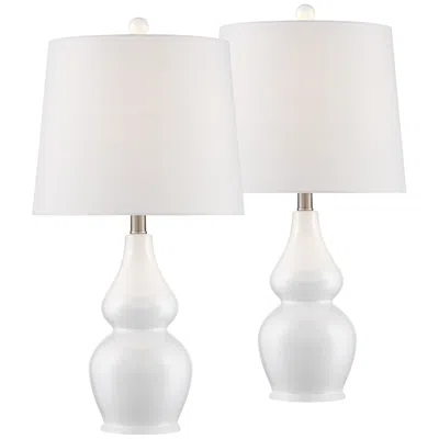 360 Lighting Jane 25" White Ceramic Lamps Set Of 2 With Smart Sockets
