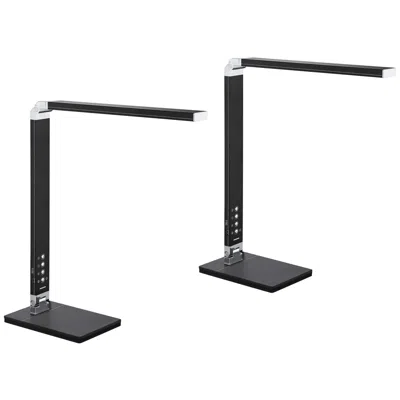 360 Lighting Jett Black Led Desk Lamps Set Of 2 With Usb And Night Light