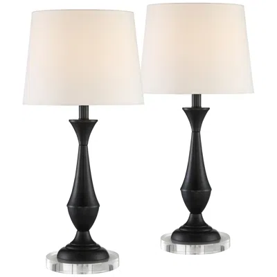360 Lighting Joyce 25" Black Metal Accent Lamps With Acrylic Risers