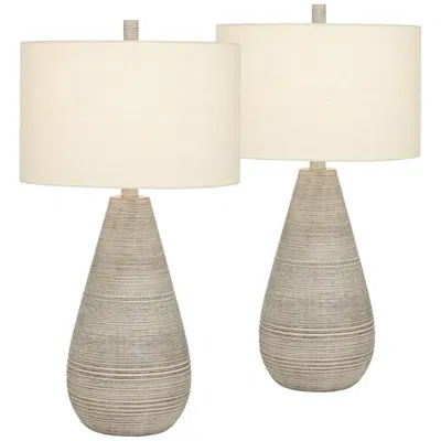360 Lighting Julio 30" Natural Gray Modern Vase Table Lamps Set Of 2