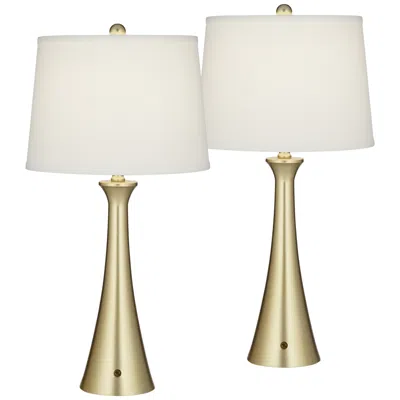 360 Lighting Karl 27 1/2" Modern Gold Usb Table Lamps Set Of 2