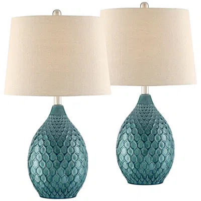 360 Lighting Kate 24 3/4" Sea Foam Ceramic Table Lamps Set Of 2
