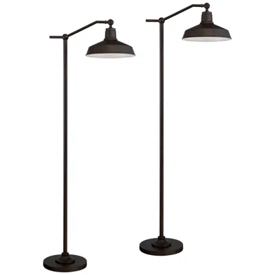 360 Lighting Kayne 61" Satin Bronze Downbridge Floor Lamps Set Of 2