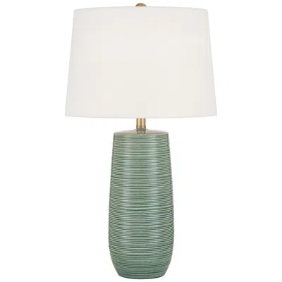 360 Lighting Kerry 28 1/2" High Green Stripes Ceramic Table Lamp With Dimmer