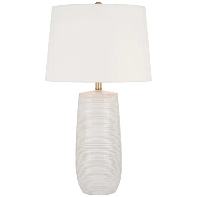 360 Lighting Kerry 28 1/2" High Light Taupe Stripes Ceramic Table Lamp With Dimmer