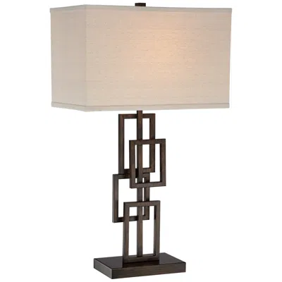 360 Lighting Kory 26 1/2" Bronze Rectangles Geometric Table Lamp