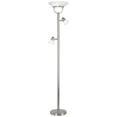 360 Lighting Lang 70" High 3-in-1 Brushed Nickel Torchiere Floor Lamp