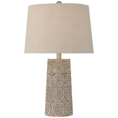 360 Lighting Lavinia 24 1/2" High Carved Stone Motif Table Lamp