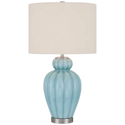 360 Lighting Leros 27 1/2" High Blue Sky Glass Gourd Table Lamp With Dimmer