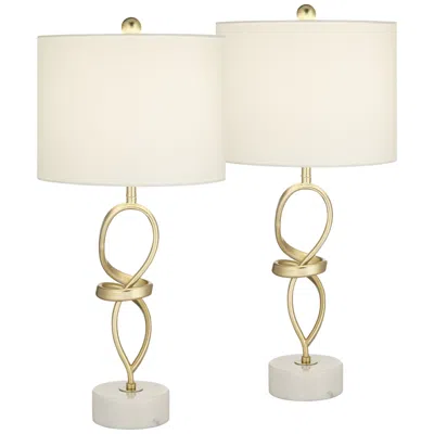 360 Lighting Liza 26 1/2" Gold Loops Modern Table Lamps Set Of 2