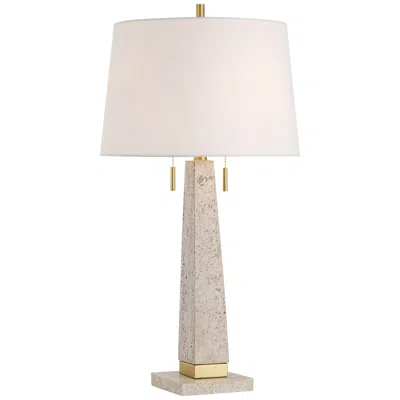 360 Lighting Lorena 29 1/4" Modern Brass And Sandstone Table Lamp