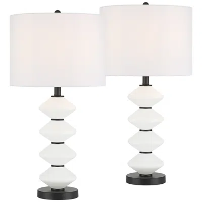 360 Lighting Lucy 26 1/2" High Black And White Glass Table Lamp Set Of 2