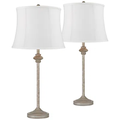 360 Lighting Lynn 26" High Beige And White Buffet Lamps Set Of 2