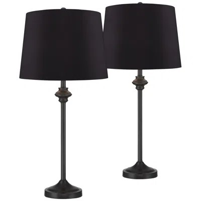 360 Lighting Lynn 26" High Black Shade Black Buffet Lamps Set Of 2