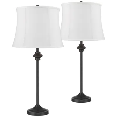 360 Lighting Lynn 26" High Bronze White Buffet Lamps Set Of 2