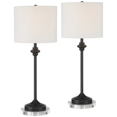 360 Lighting Lynn 27" Black Buffet Table Lamps With Acrylic Risers
