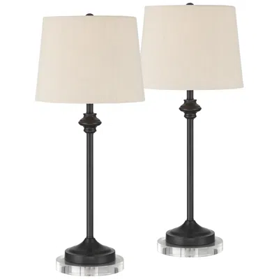 360 Lighting Lynn 27" Bronze Buffet Lamps Set With Acrylic Risers