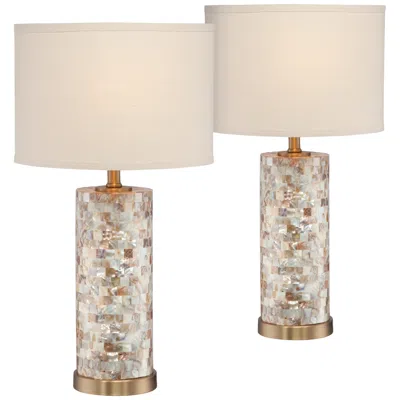 360 Lighting Margaret 23" Mother Of Pearl Tile Table Lamps Set Of 2