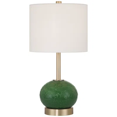 360 Lighting Maris 20" High Green Glass And Satin Brass Table Lamp